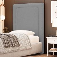 Cabeceira Cama Box Solteiro Alba 90cm Com Frame Linho Cinza - Desk Design - 2