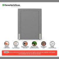 Cabeceira Cama Box Solteiro Alba 90cm Com Frame Linho Cinza - Desk Design - 3