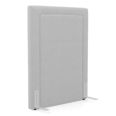 Cabeceira Cama Box Solteiro Alba 90cm Com Frame Bouclé Cinza Claro - Desk Design