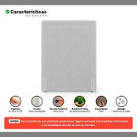 Cabeceira Cama Box Solteiro Alba 90cm Com Frame Bouclé Cinza Claro - Desk Design