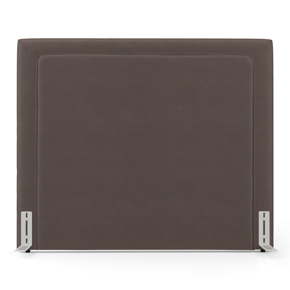 Cabeceira Cama Box Casal Padrão Alba 140cm Com Frame Veludo Marrom - Desk Design - 5