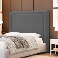 Cabeceira Cama Box Queen Size Alba 160cm Com Frame Veludo Cinza - Desk Design - 2