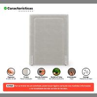 Cabeceira Cama Box Solteiro Alba 90cm Com Frame Veludo Bege Claro - Desk Design - 3