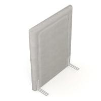 Cabeceira Cama Box Solteiro Alba 90cm Com Frame Veludo Bege Claro - Desk Design - 5