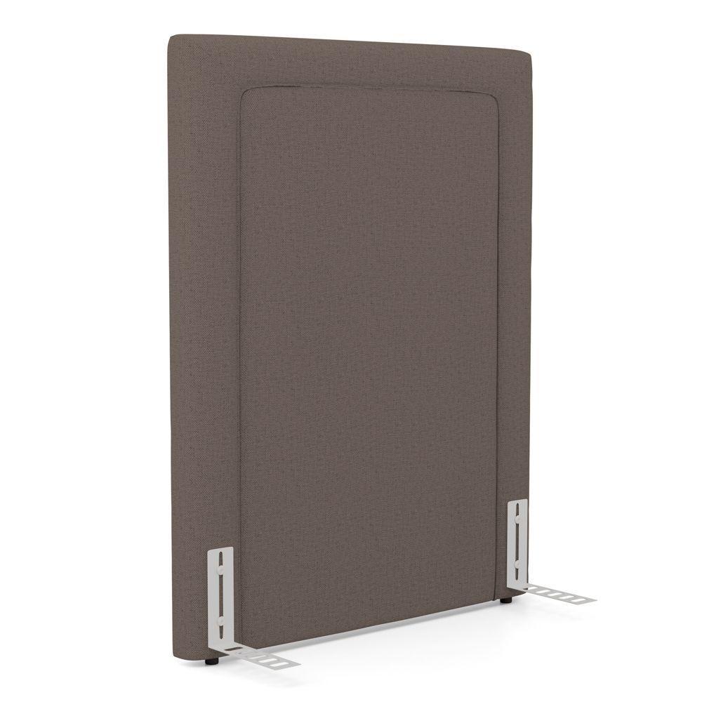 Cabeceira Cama Box Solteiro Alba 90cm Com Frame Linho Marrom - Desk Design - 1