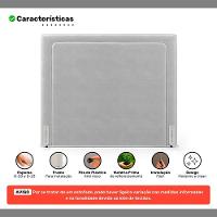 Cabeceira Cama Box King Size Alba 195cm Com Frame Veludo Cinza Claro - Desk Design