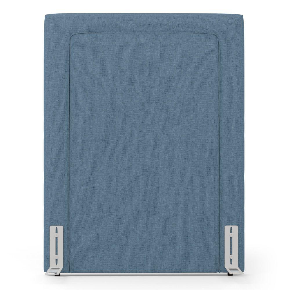 Cabeceira Cama Box Solteiro Alba 90cm Com Frame Linho Azul - Desk Design - 5