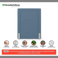 Cabeceira Cama Box Solteiro Alba 90cm Com Frame Linho Azul - Desk Design - 3