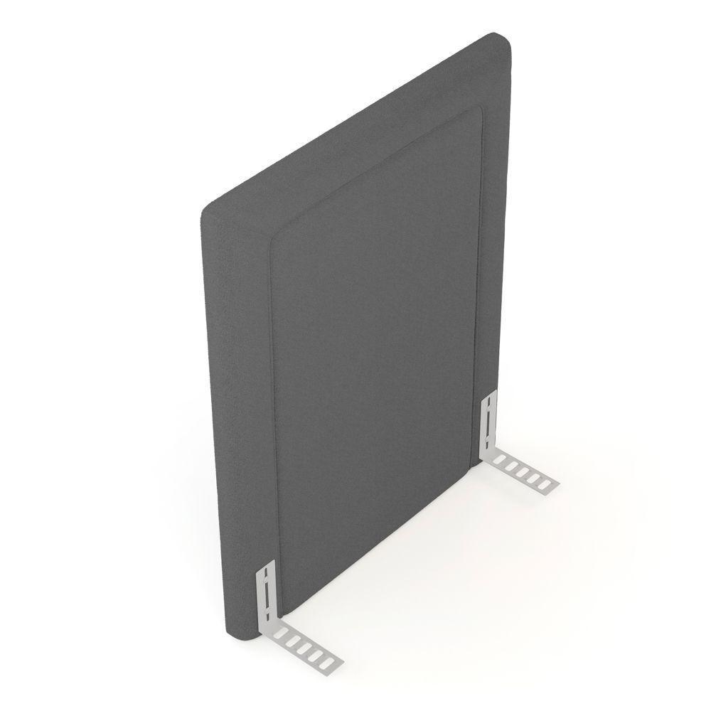 Cabeceira Cama Box Solteiro Alba 90cm Com Frame Bouclé Cinza Escuro - Desk Design - 5