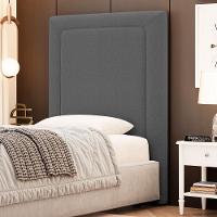 Cabeceira Cama Box Solteiro Alba 90cm Com Frame Bouclé Cinza Escuro - Desk Design - 2