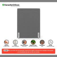 Cabeceira Cama Box Solteiro Alba 90cm Com Frame Bouclé Cinza Escuro - Desk Design - 3