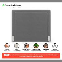 Cabeceira Cama Box King Size Alba 195cm Com Frame Veludo Cinza - Desk Design - 3