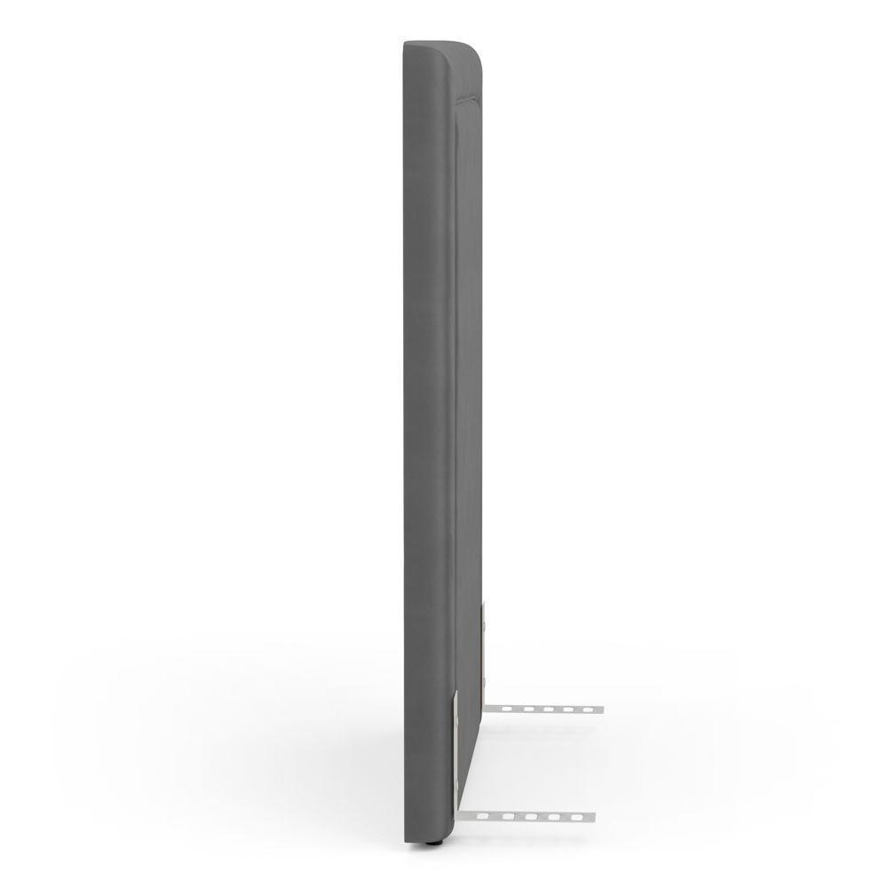 Cabeceira Cama Box Solteiro Alba 90cm Com Frame Veludo Cinza - Desk Design - 7