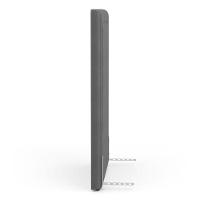 Cabeceira Cama Box Solteiro Alba 90cm Com Frame Veludo Cinza - Desk Design - 7