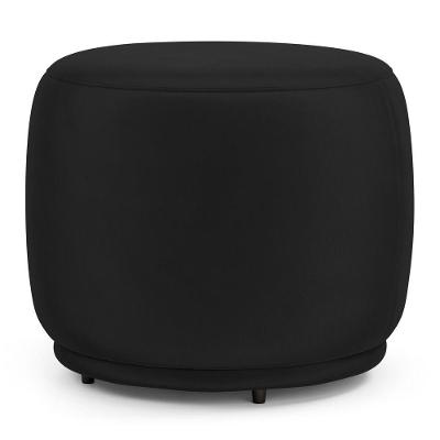 Puff Decorativo Orgânico Living Molly Redondo Veludo Preto - Desk Design