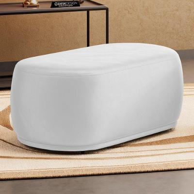 Puff Decorativo Orgânico Living Molly 02 Lugares Couríssimo Branco - Desk Design Cor Branco