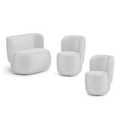Kit 2 Poltronas E 1 Namoradeira Orgânica Molly Couríssimo Branco Desk Design