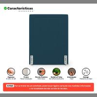 Cabeceira Cama Box Solteiro Alba 90cm Com Frame Bouclé Azul Marinho - Desk Design - 3