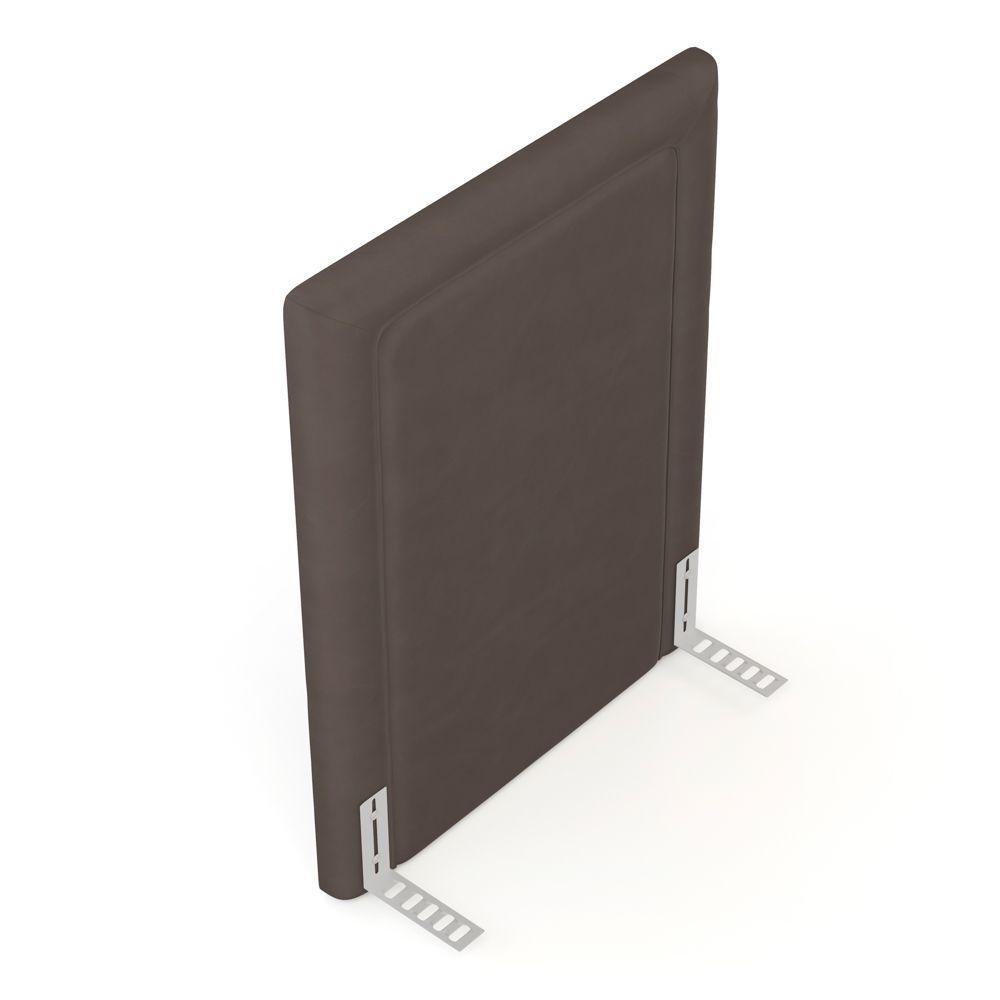 Cabeceira Cama Box Solteiro Alba 90cm Com Frame Veludo Marrom - Desk Design - 5