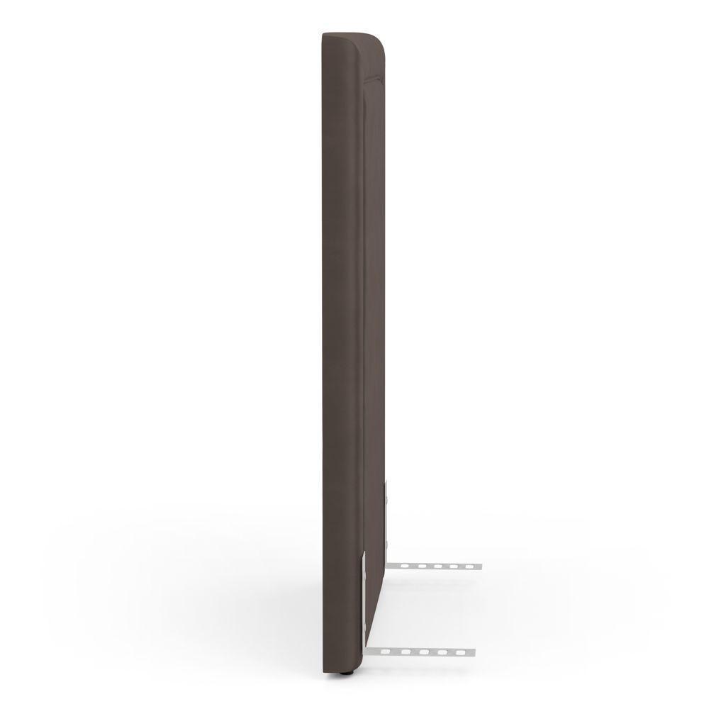 Cabeceira Cama Box Solteiro Alba 90cm Com Frame Veludo Marrom - Desk Design - 7