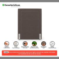 Cabeceira Cama Box Solteiro Alba 90cm Com Frame Veludo Marrom - Desk Design - 3