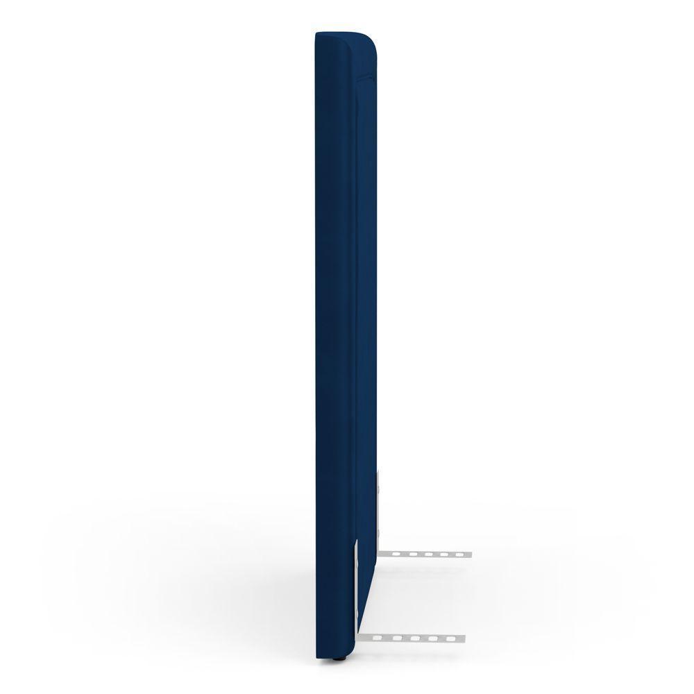 Cabeceira Cama Box Solteiro Alba 90cm Com Frame Veludo Azul Marinho - Desk Design - 5