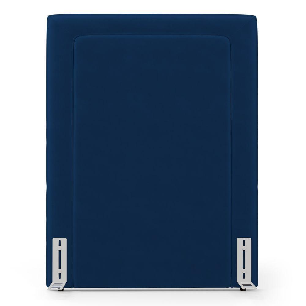 Cabeceira Cama Box Solteiro Alba 90cm Com Frame Veludo Azul Marinho - Desk Design - 7