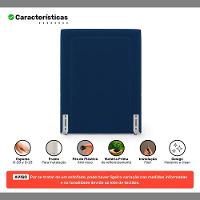 Cabeceira Cama Box Solteiro Alba 90cm Com Frame Veludo Azul Marinho - Desk Design