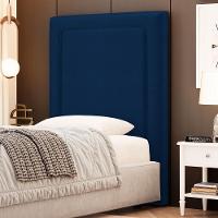 Cabeceira Cama Box Solteiro Alba 90cm Com Frame Veludo Azul Marinho - Desk Design - 6