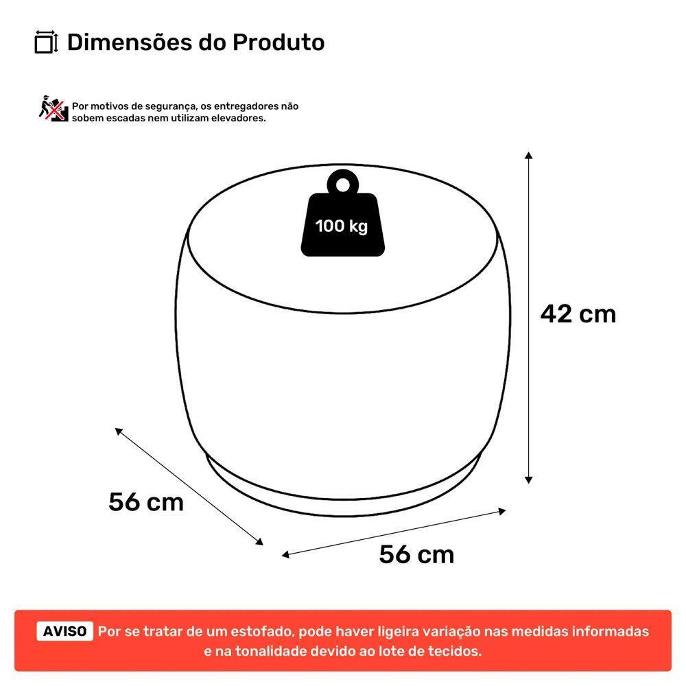 Puff Decorativo Orgânico Living Molly Redondo Bouclê Rosé - Desk Design - 4