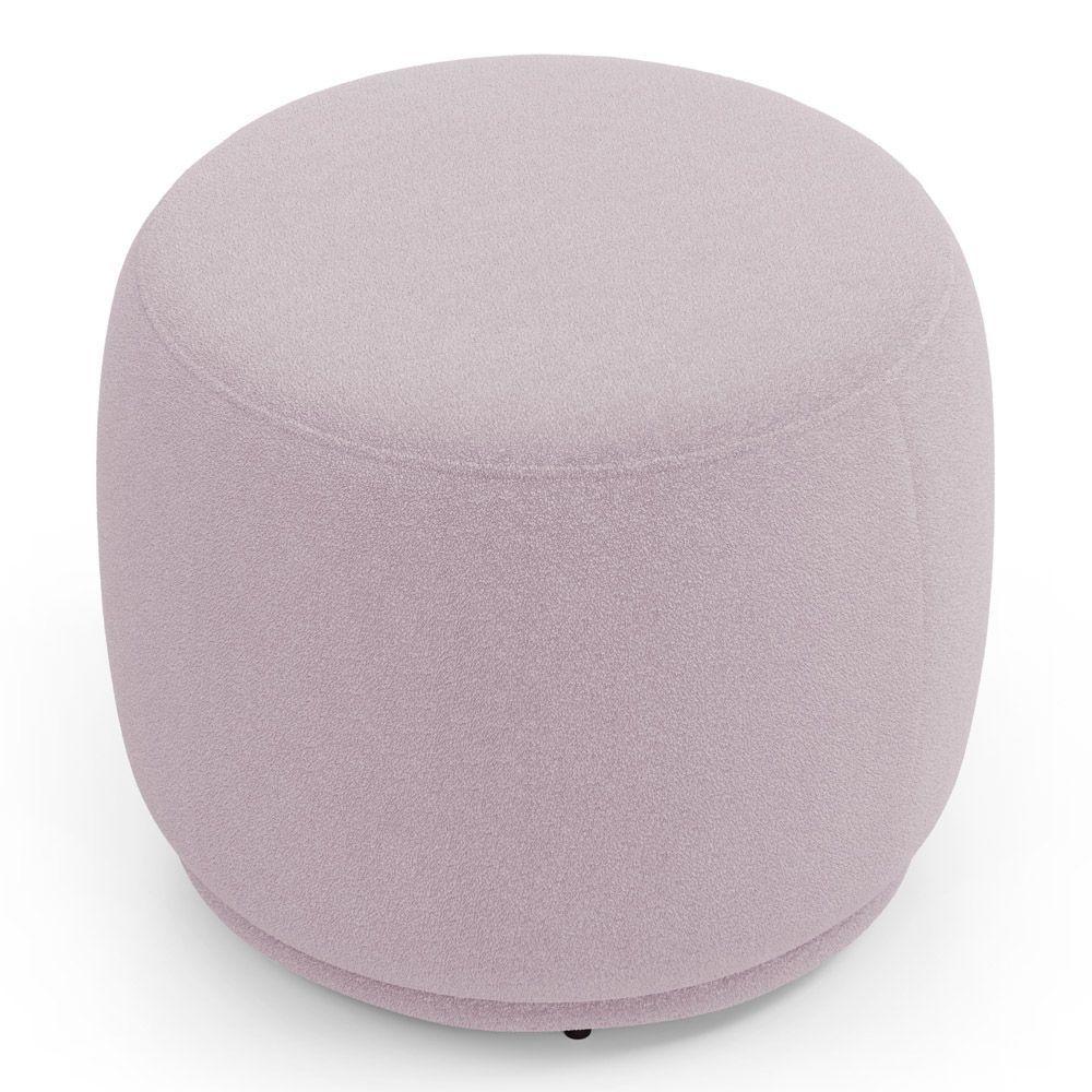 Puff Decorativo Orgânico Living Molly Redondo Bouclê Rosé - Desk Design - 5