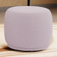 Puff Decorativo Orgânico Living Molly Redondo Bouclê Rosé - Desk Design - 2