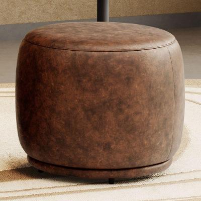 Puff Decorativo Orgânico Living Molly Redondo Couríssimo Whisky - Desk Design Cor Whisky