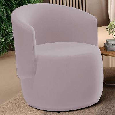 Poltrona Decorativa Aisha Orgânica Veludo Rosê - Desk Design