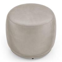 Kit 02 Puffs Decorativos Orgânicos Molly Redondo Veludo Bege - Desk Design - 5