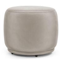 Kit 02 Puffs Decorativos Orgânicos Molly Redondo Veludo Bege - Desk Design - 6