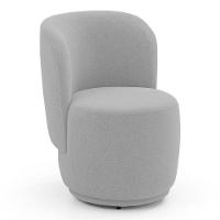 Poltrona Decorativa Com Puff Orgânico Molly Bouclê Cinza Claro - Desk Design - 10