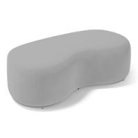 Kit 02 Puffs Decorativos Living Aisha Orgânico 02 Lugares Veludo Cinza Claro - Desk Design - 2