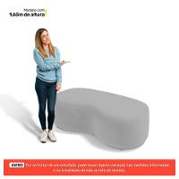 Kit 02 Puffs Decorativos Living Aisha Orgânico 02 Lugares Veludo Cinza Claro - Desk Design - 3