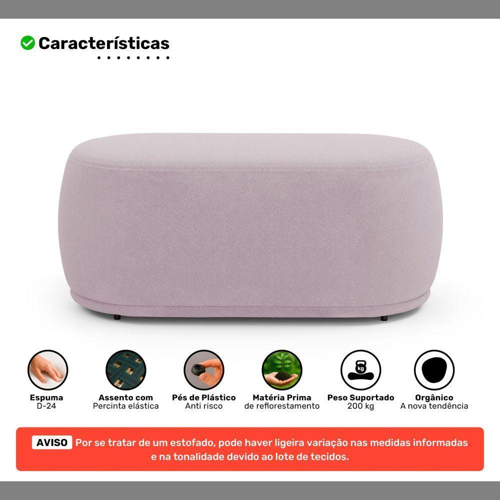 Kit 02 Puffs Decorativos Orgânicos Molly 02 Lugares Bouclê Rosé - Desk Design - 3