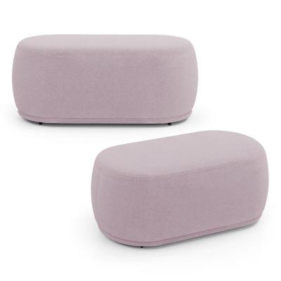 Kit 02 Puffs Decorativos Orgânicos Molly 02 Lugares Bouclê Rosé - Desk Design