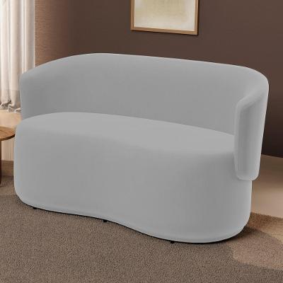 Poltrona Namoradeira Aisha Orgânica 2 Lugares Veludo Cinza Desk Design