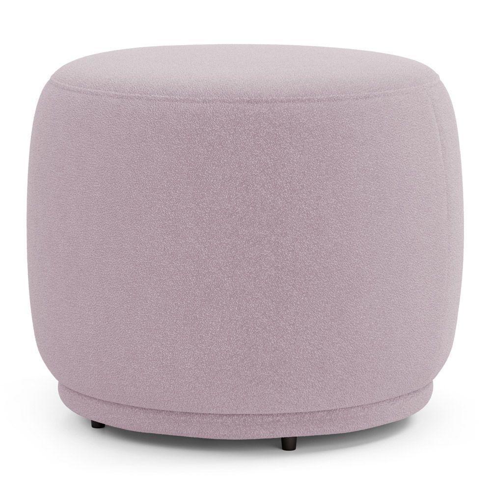Poltrona Decorativa Com Puff Orgânico Molly Bouclê Rosé - Desk Design - 10