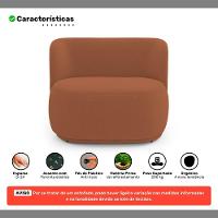 Namoradeira Com Puff Orgânico Molly 02 Lugares Bouclê Terracota - Desk Design - 3