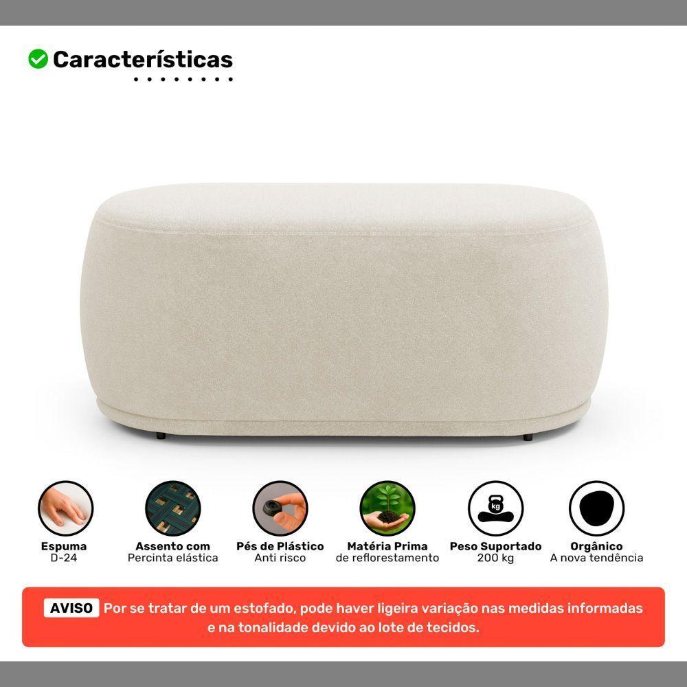 Conjunto 02 Puffs Decorativos Orgânicos Molly Bouclê Bege - Desk Design - 3