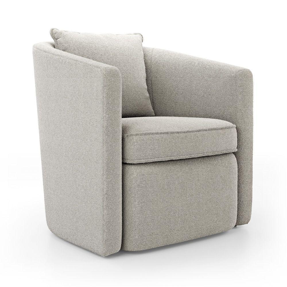 Kit 02 Poltronas Decorativas Sala De Estar Aimê Bouclê Bege - Desk Design - 5