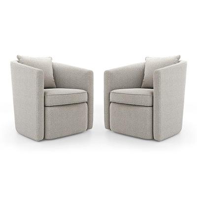 Kit 02 Poltronas Decorativas Sala De Estar Aimê Bouclê Bege - Desk Design