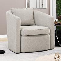 Kit 02 Poltronas Decorativas Sala De Estar Aimê Bouclê Bege - Desk Design - 2