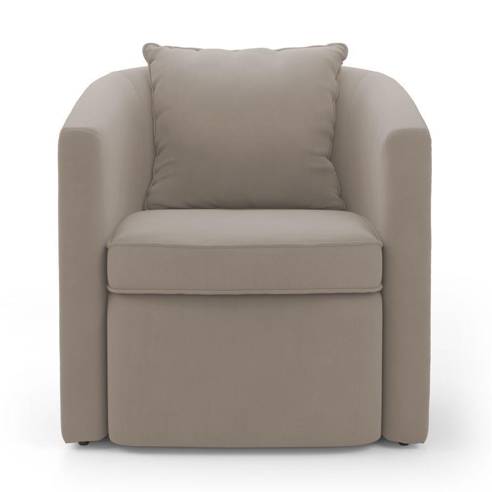 Kit 02 Poltronas Decorativas Sala De Estar Aimê Suede Bege - Desk Design - 6