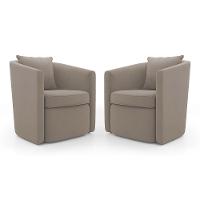 Kit 02 Poltronas Decorativas Sala De Estar Aimê Suede Bege - Desk Design - 1